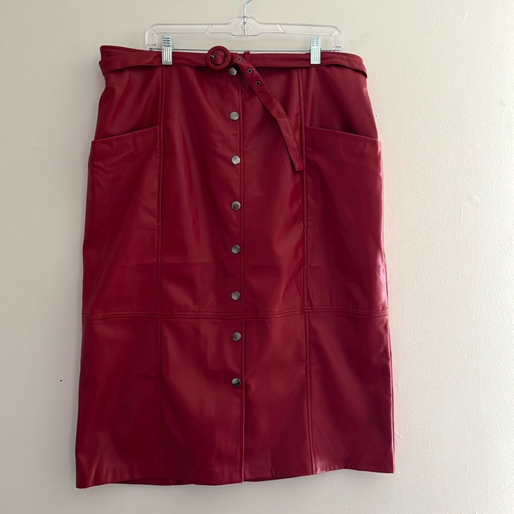 NY&CO SKIRT, MIDI, FAUX LEATHER, SIZE XXL